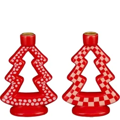 Geen Kandelaar kerstboom rood per stuk - l13xb7xh18,5cm