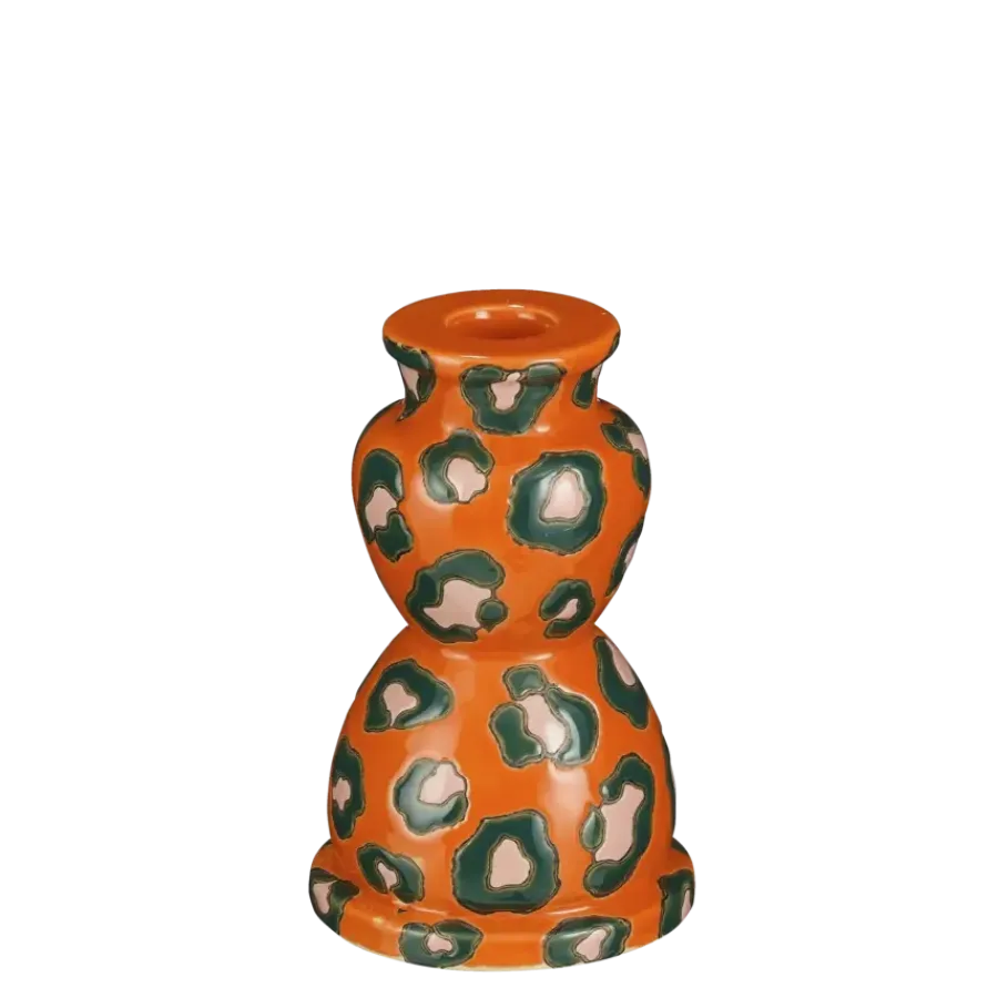Geen Kandelaar oranje - h15xd9,5cm