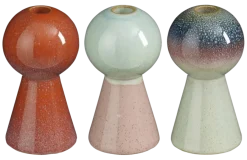 Geen Kandelaar oranje l.groen blauw - h15xd8,5cm - per stuk