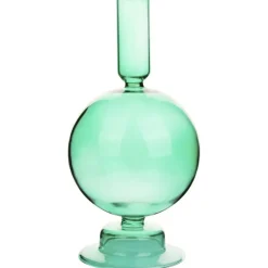 Geen Kandelaar rond glas 19 cm assorti