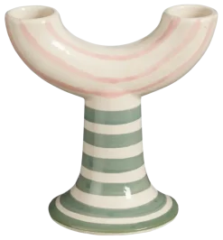 Geen Kandelaar streep roze - h12xd12cm