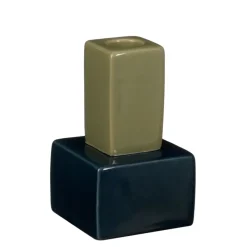 Theo-Bert Pot Kandelaar blauw olijfgroen 8 x 8 x 12 cm