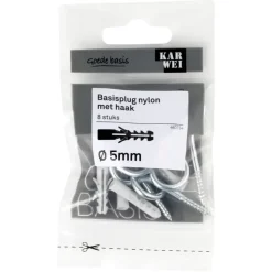 KARWEI Basisplug 5x25mm + haak 4x50mm 8ST