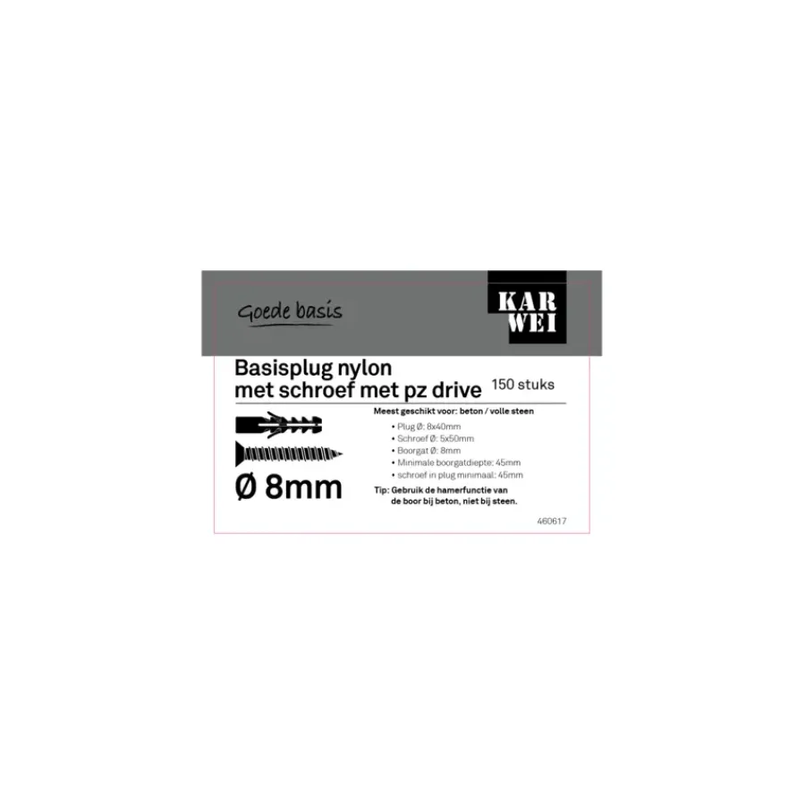 KARWEI Basisplug 8x40mm + uni 5x50mm 150ST