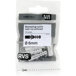 KARWEI Basisplug 6x30mm+uni 4x45 RVS 10ST