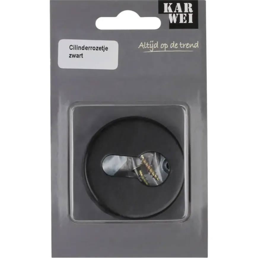 KARWEI cilinder rozet rond zwart (aluminium)