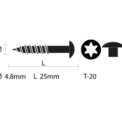 KARWEI compactplaatschroef RVS wit 4,8x25 mm (5 stuks)