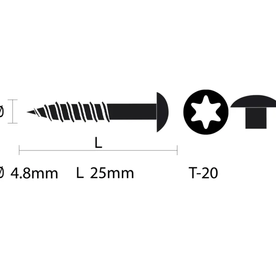 KARWEI compactplaatschroef RVS wit 4,8x25 mm (5 stuks)