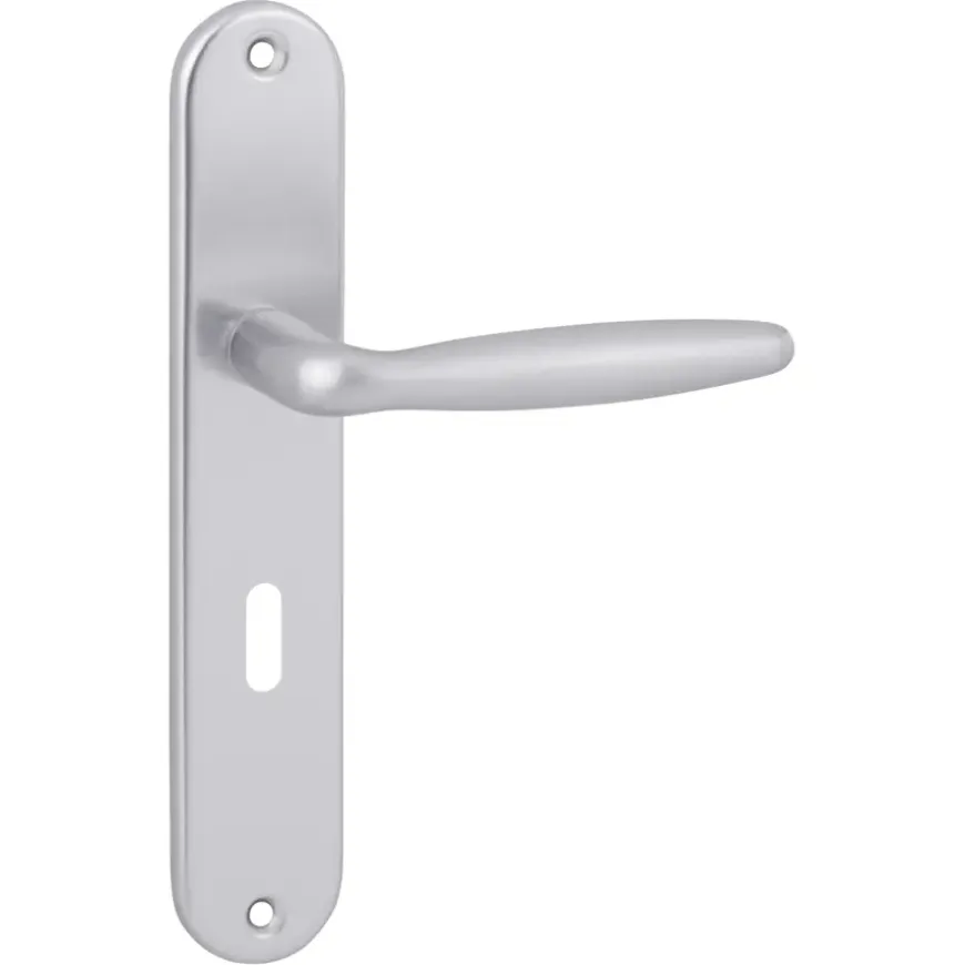 Karwei deurkruk set Antonio ovaal schild sleutelgat 56 mm aluminium