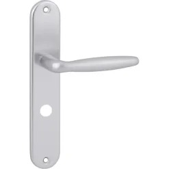 Karwei deurkruk set Antonio ovaal schild vrij-bezet sluiting 63/8 mm aluminium