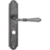 Karwei deurkruk set Bento ovaal schild vrij-bezet sluiting 63/8 mm tin look messing