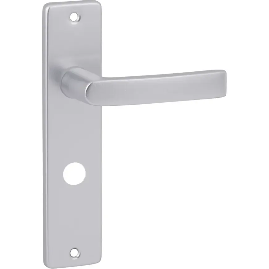 Karwei deurkruk set Blok recht schild vrij-bezet sluiting 63/8 mm aluminium