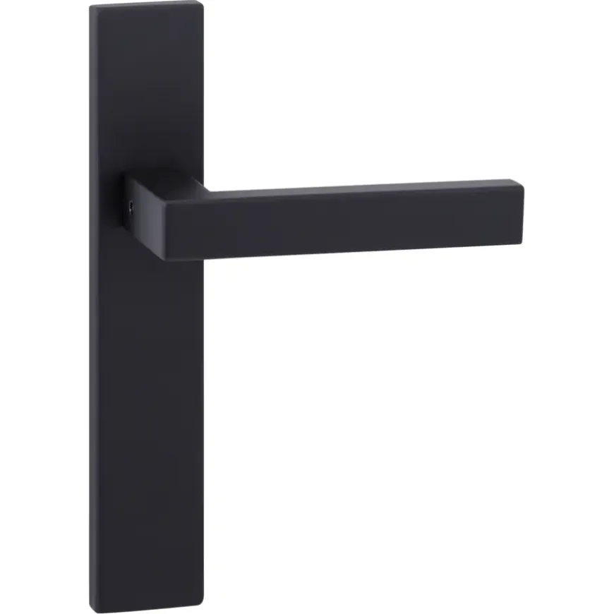 Karwei deurkruk set Chelsea recht blind schild zwart RVS