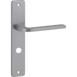 Karwei deurkruk set Enzo recht schild vrij-bezet sluiting 63/8 mm RVS look aluminium