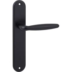 Karwei deurkruk set Eros ovaal blind schild zwart aluminium