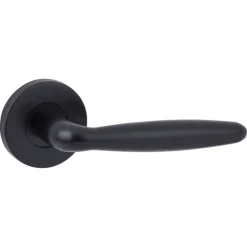 Karwei deurkruk set Eros rond rozet zwart aluminium