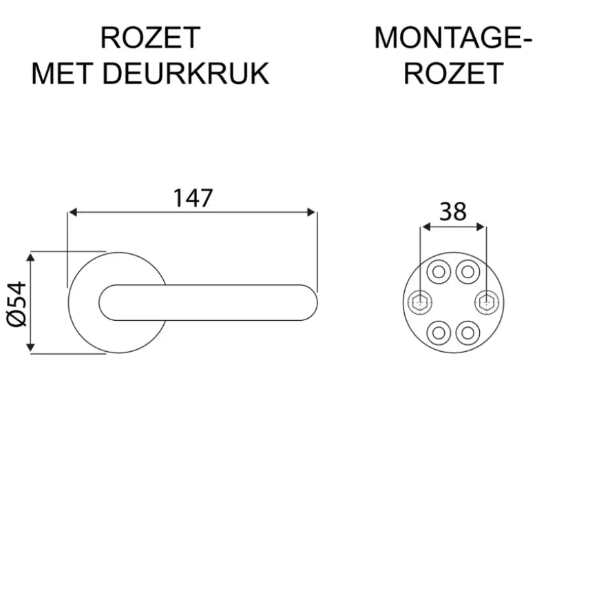 Karwei deurkruk set George rond rozet RVS