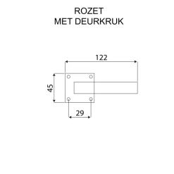 Karwei deurkruk set Jean vierkant rozet messing glans