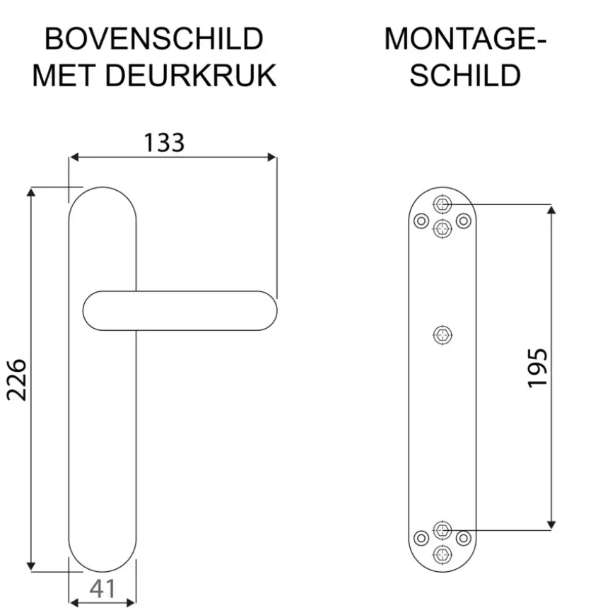 Karwei deurkruk set John ovaal blind schild RVS