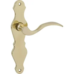 Karwei deurkruk set Lepel ovaal blind schild messing glans