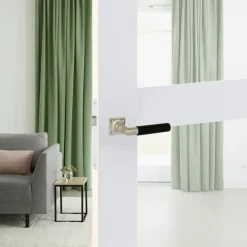 Karwei deurkruk set Lona vierkant rozet RVS look messing