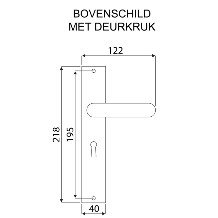 Karwei deurkruk set Lopes recht schild sleutelgat 56 mm nikkel glans