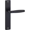 Karwei deurkruk set Lopes recht blind schild zwart messing