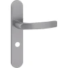 Karwei deurkruk set Lorenzo ovaal schild vrij-bezet sluiting 63/8 mm RVS look aluminium