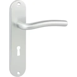 Karwei deurkruk set L-vorm ovaal schild sleutelgat 56 mm aluminium