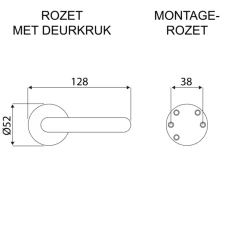 Karwei deurkruk set Nelson rond rozet RVS look messing