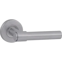 Karwei deurkruk set Romeo rond rozet RVS look aluminium