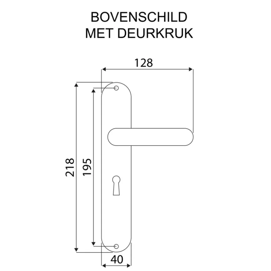 Karwei deurkruk set Spanje ovaal schild sleutelgat 56 mm ANOX aluminium mat