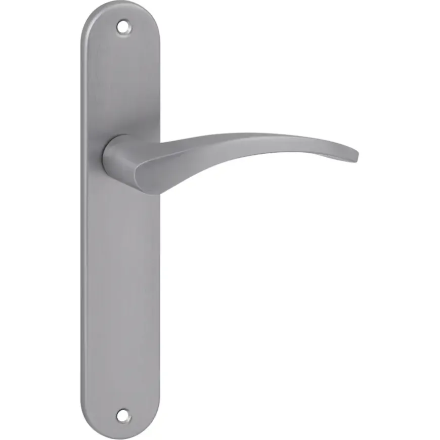 Karwei deurkruk set Stefanie ovaal blind schild RVS look aluminium