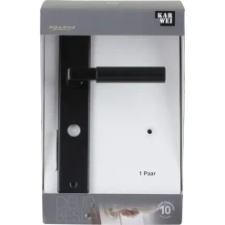 Karwei deurkruk set Stefano recht schild vrij-bezet sluiting 63/8 mm zwart aluminium