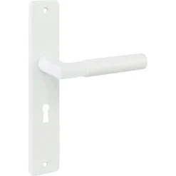 Karwei deurkruk set Stefano recht schild sleutelgat 56 mm wit aluminium