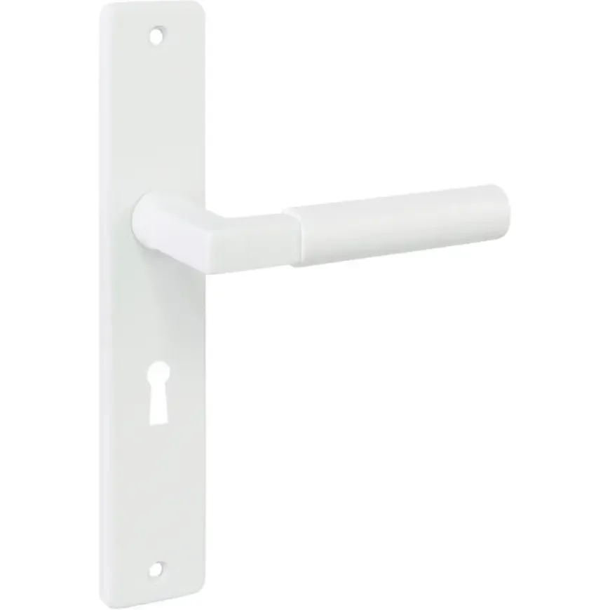 Karwei deurkruk set Stefano recht schild sleutelgat 56 mm wit aluminium