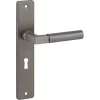 Karwei deurkruk set Stefano recht schild sleutelgat 56 mm messing antiek aluminium