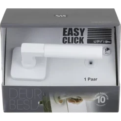 Karwei deurkruk set Stefano vierkant rozet wit aluminium