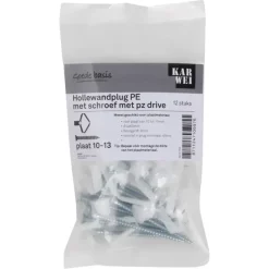 KARWEI Gips holle 10-13mm + uni 4x60mm 12ST