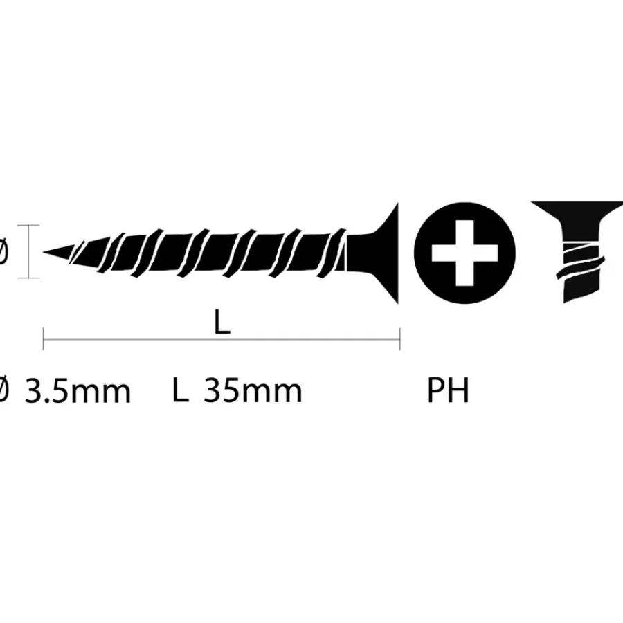 KARWEI gipsplaatschroef 3,5x35 mm zwart (50 stuks)