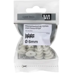 KARWEI Gips plug 6x22mm 10ST + bit