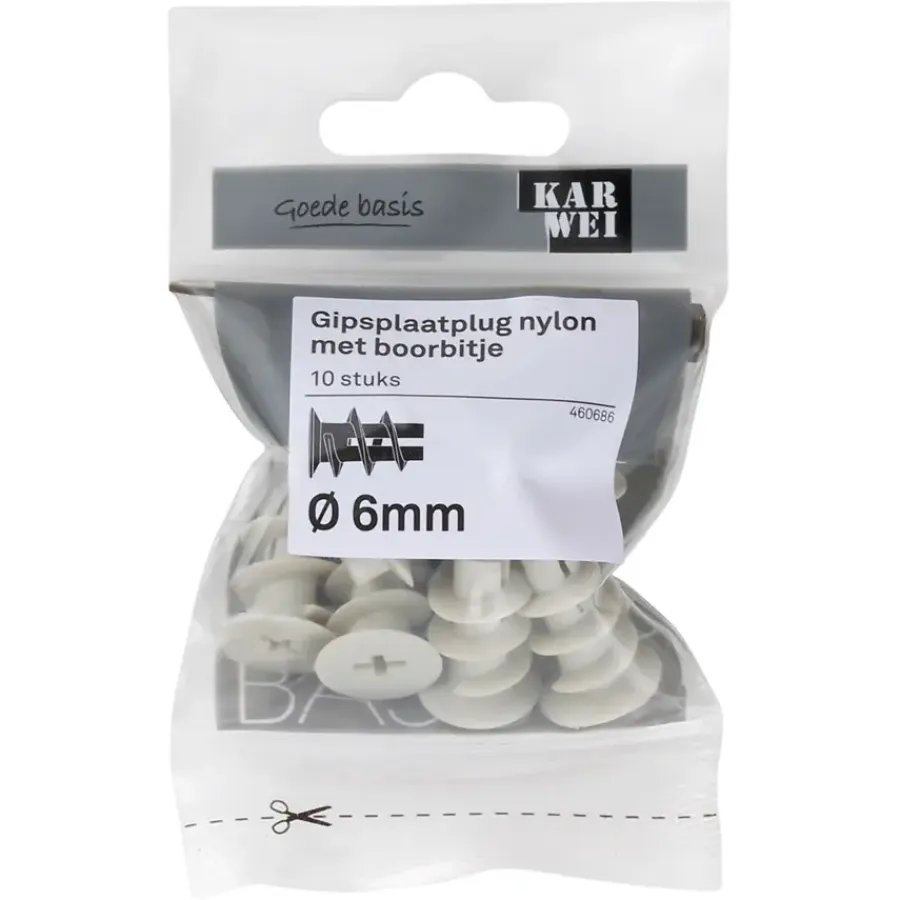 KARWEI Gips plug 6x22mm 10ST + bit