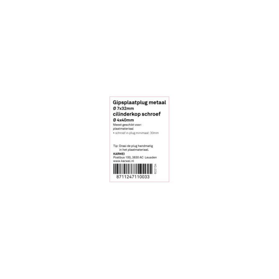 KARWEI gips schr 7x32mm+uni ck 4x40mm 6ST