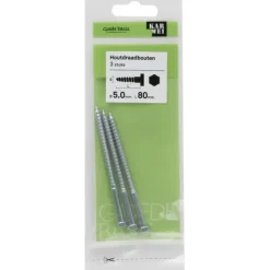 KARWEI houtdraadbout M5x80 mm 3 stuks