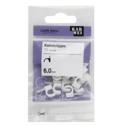 KARWEI kabelclip wit 6 mm (15 stuks)