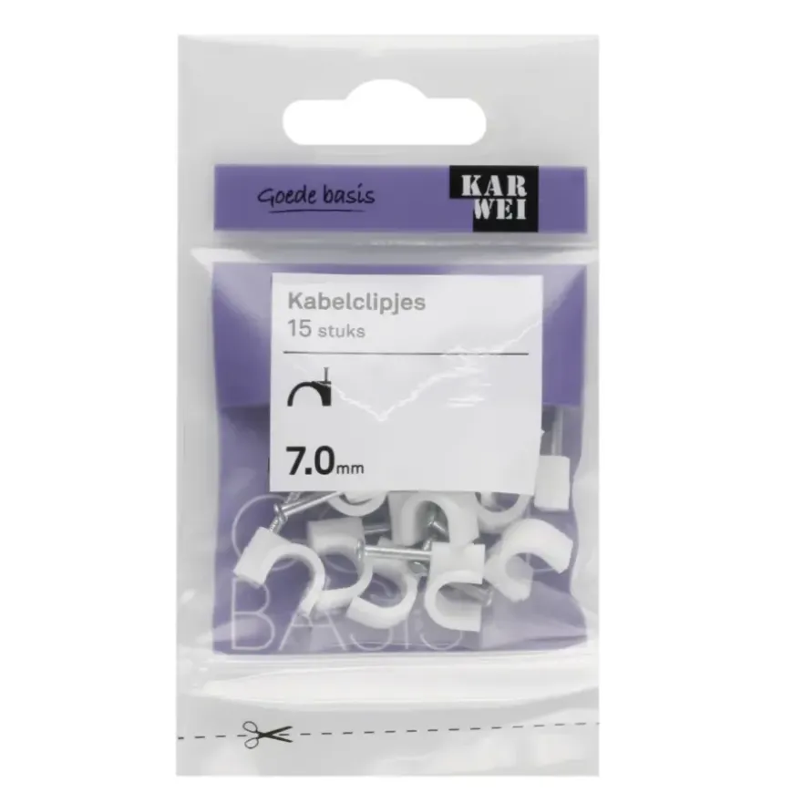 KARWEI kabelclip wit 7 mm (15 stuks)