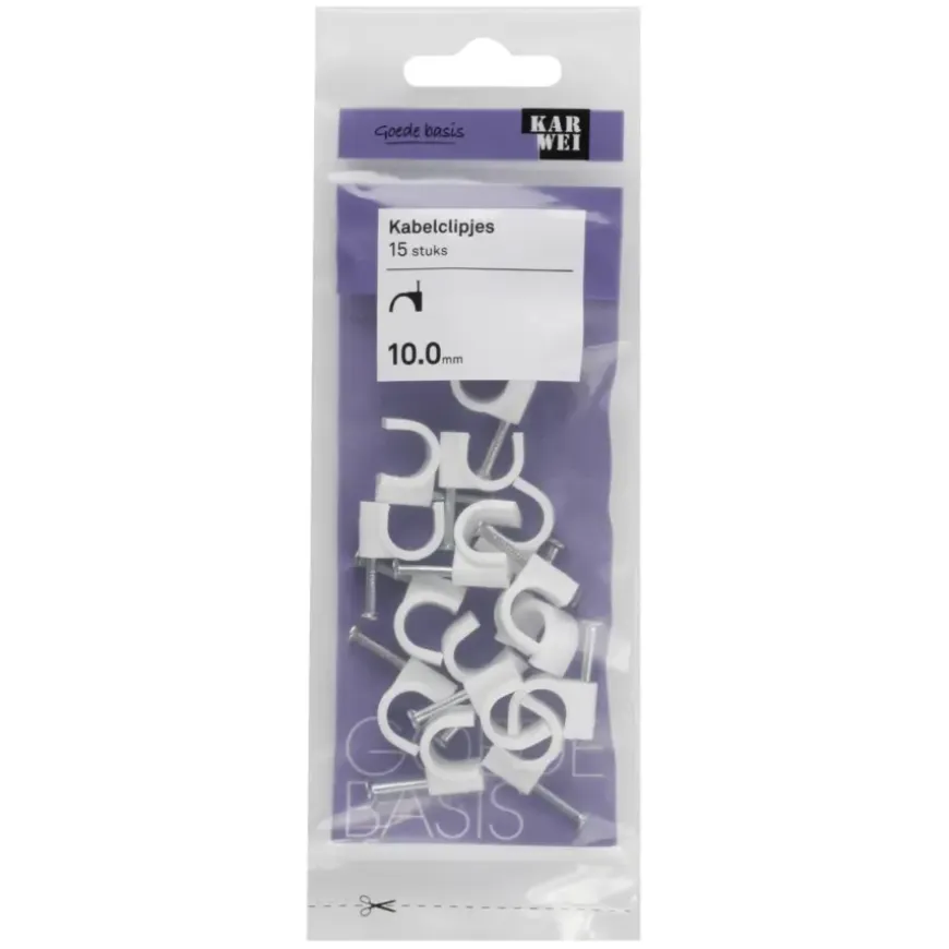 KARWEI kabelclip wit 10 mm (15 stuks)
