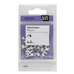 KARWEI kabelclip wit 4 mm wit (15 stuks)