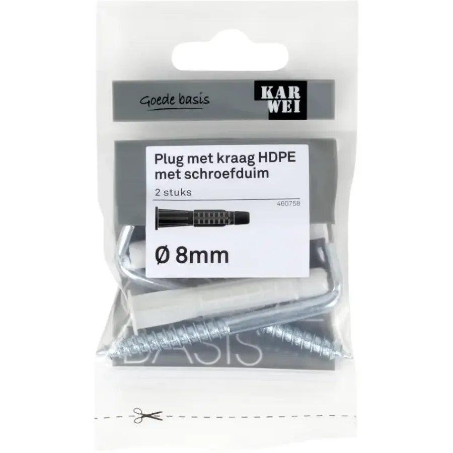 KARWEI kraagplug 8x50mm+schr.duim 6x65mm 2ST