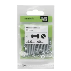 KARWEI metaalbout verzinkt 4x40 mm 15 stuks